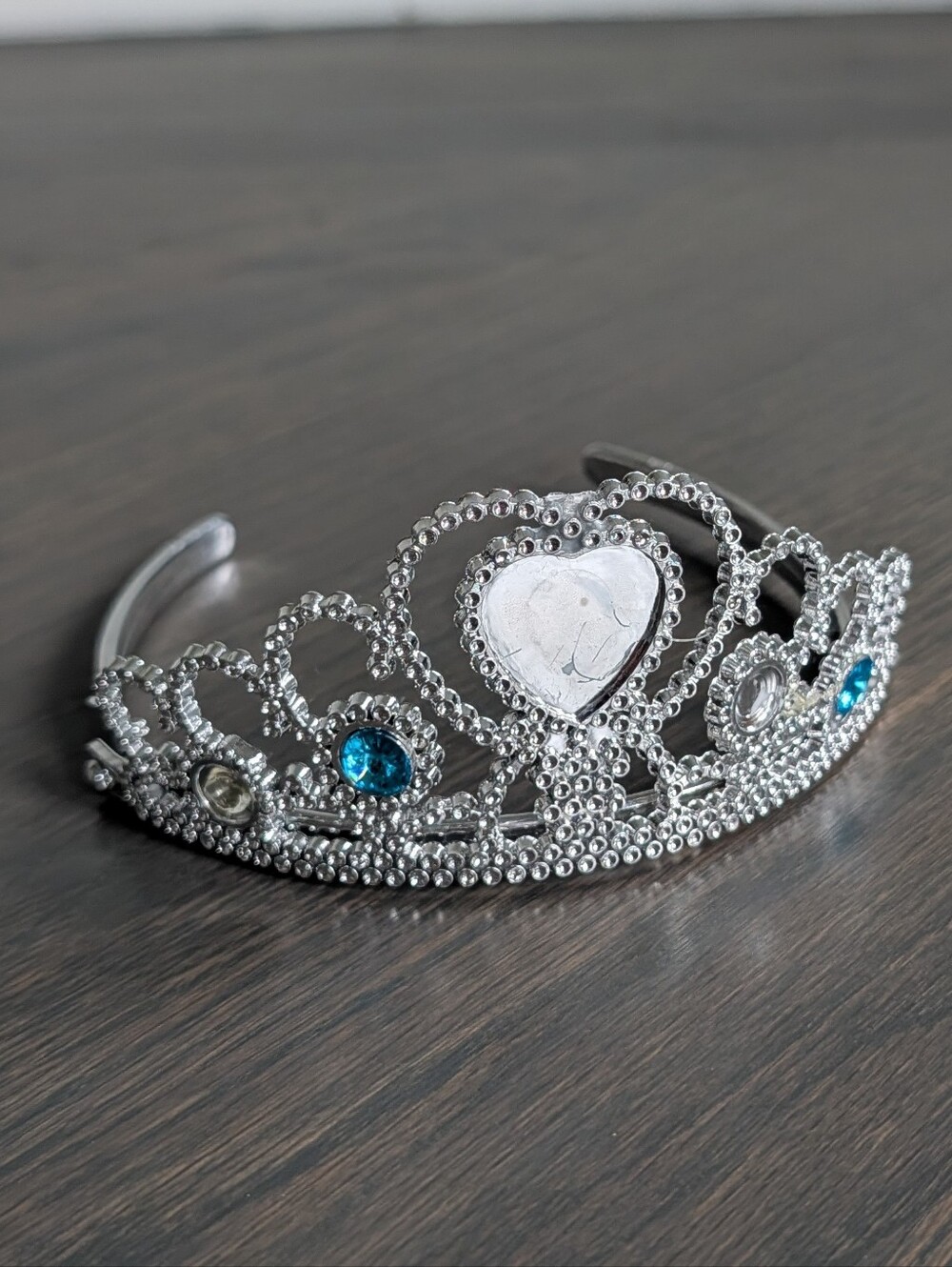 Girls Princess Tiara Crown Silver Costume Dress Up Accessory AS-IS Missing Gems